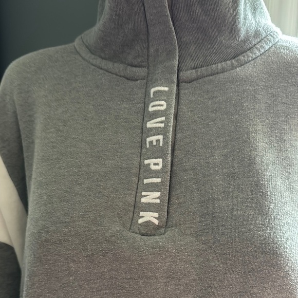 PINK Victoria's Secret Gray and White Cowl Neck Sweater - Picture 2 of 7